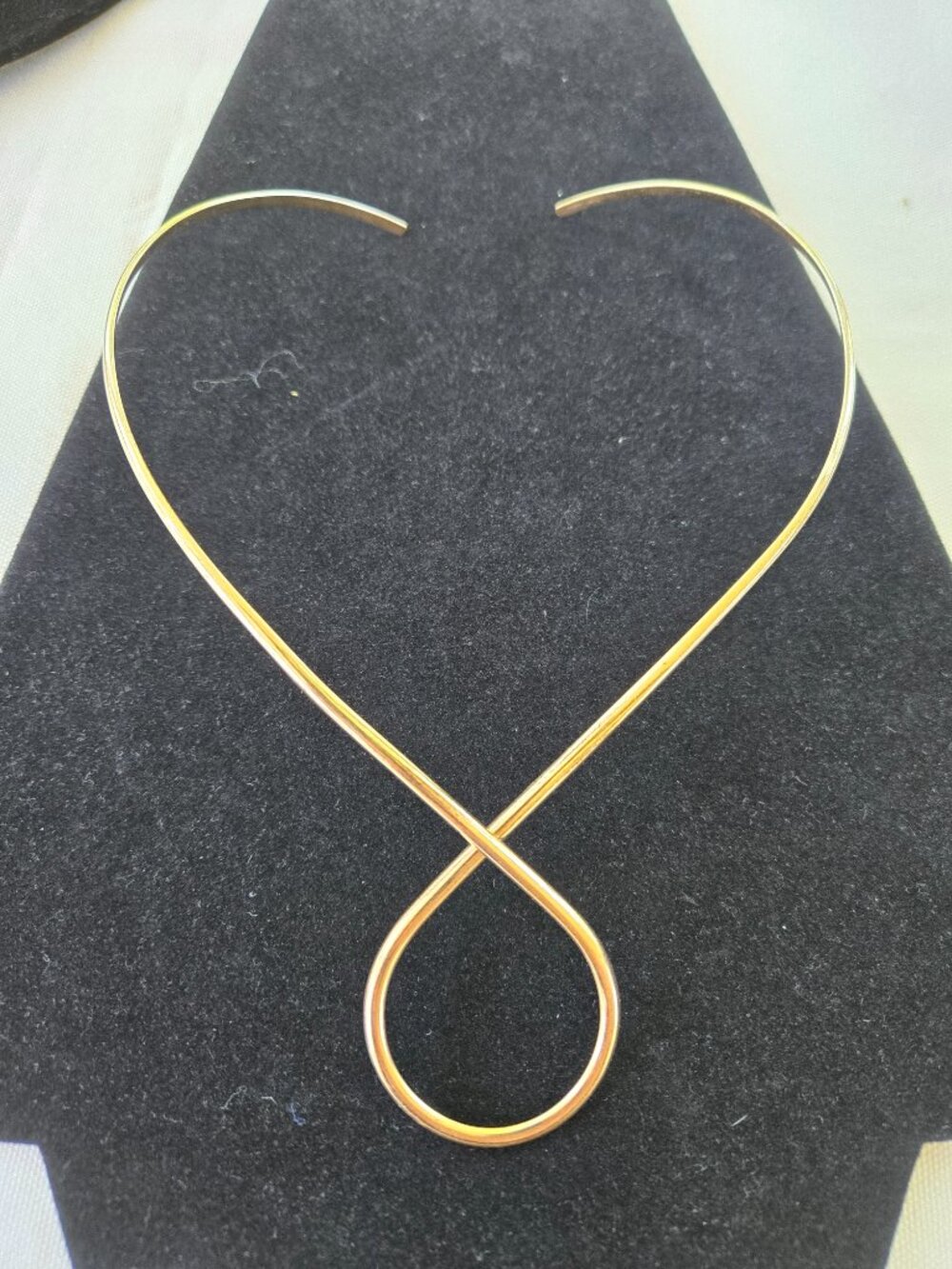Metal Torque Choker Necklace Gold Tone Vintage 80s